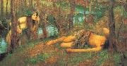 John William Waterhouse A Naiad or Hylas with a Nymph oil painting reproduction